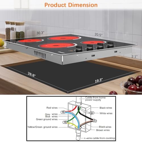 Cooksir Built-in Electric Cooktop 4 Burner 7400W