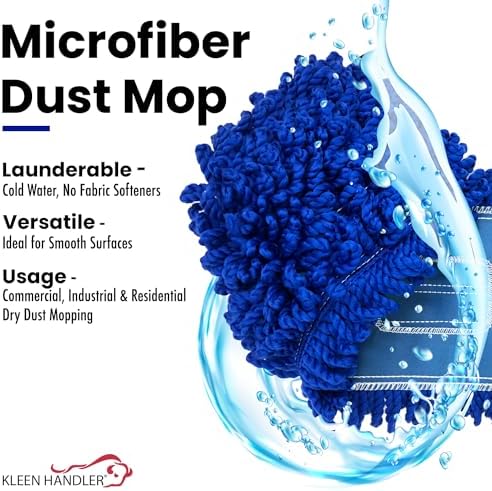 Kleen Handler 24-inch Microfiber Dust Mop Head Replacement Pack of 3