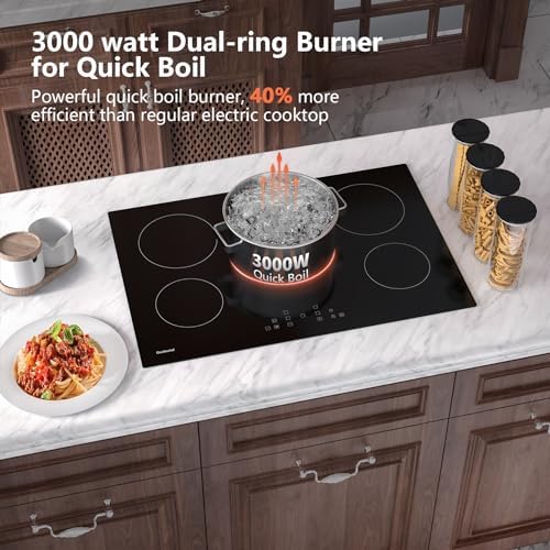 30 Inch Electric Cooktop with 5 Burners
