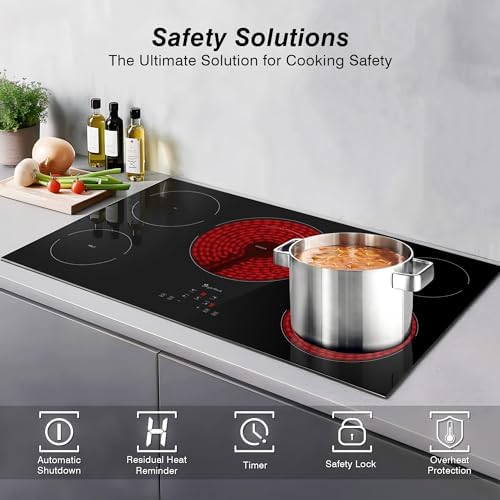 SingleHomie 5-Burner Built-In Electric Cooktop with Sensor Touch Control
