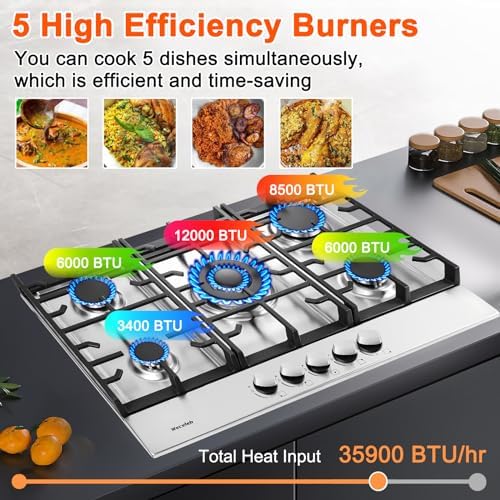 30 inch built-in gas stove top for modern kitchen
