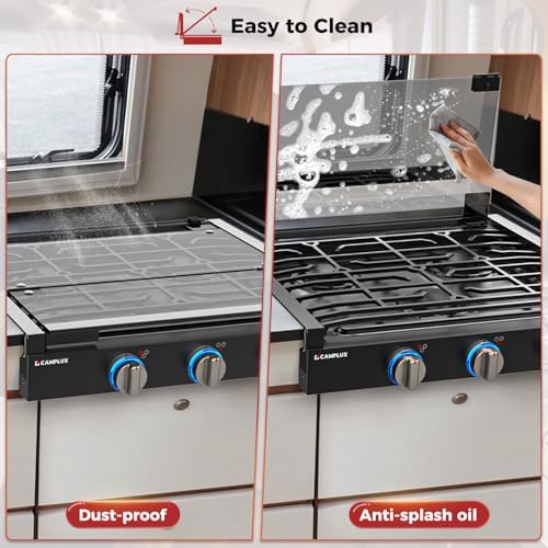 CAMPLUX RV Stove 3 Burners 21000 BTU - Propane Cooktop forRV