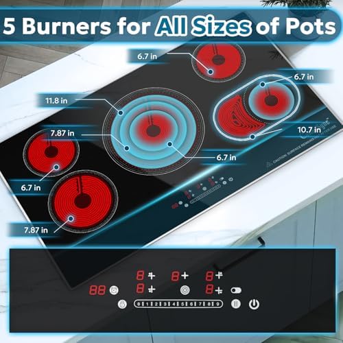 5-Burner Electric Cooktop with Touch Control