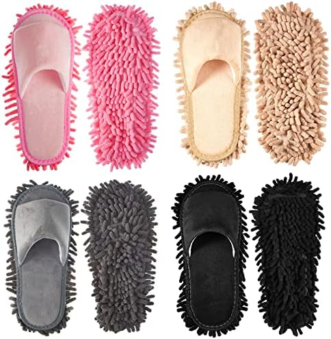 Jecery 4-Pair Washable Mop Slippers