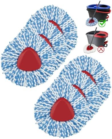 6-Pack Spin Mop Replace Heads for Oceda RinseClean 2-Tank System