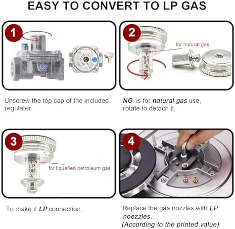 5-Burner Gas Cooktop High Power Dual Fuel with Thermocouple Protection