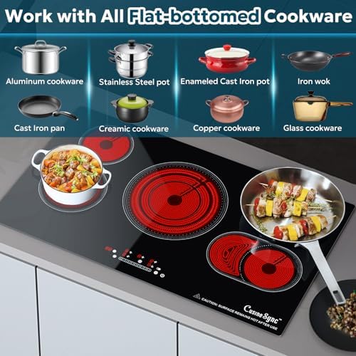 5-Burner Electric Cooktop with Touch Control