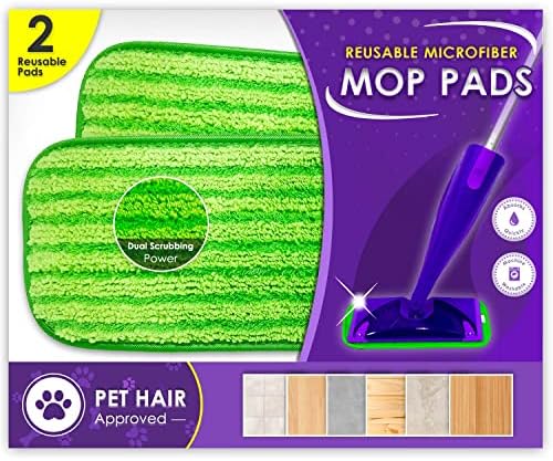 Eco-Friendly Swiffer WetJet Compatible Mop Pads 2-Pack - Reusable Machine Washable