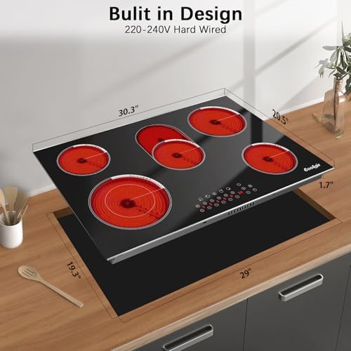 Cooksir 5-Burner 30-Inch Electric Cooktop with 8400W Power