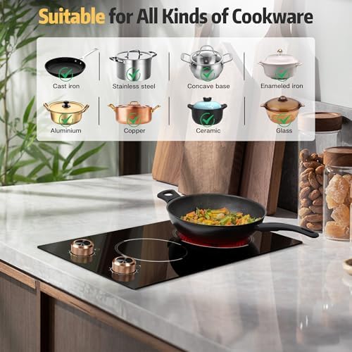 2-Burner Electric Cooktop Ceramic Surface 12-inch Size