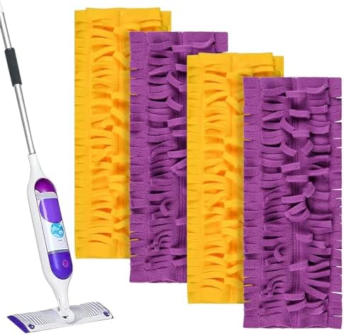 4 Pack Mop Pads for Swiffer PowerMop Easy Cleaning with MicrofiberReusable Washable