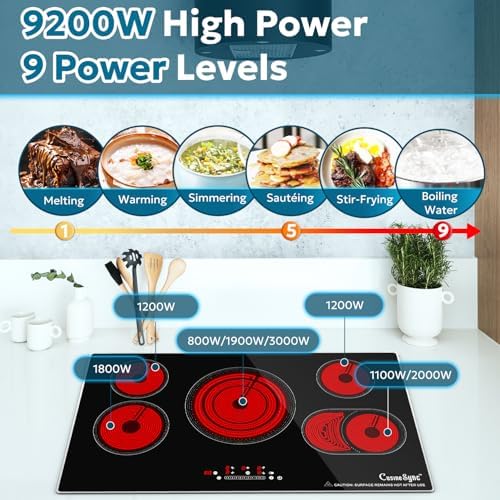 5-Burner Electric Cooktop with Touch Control