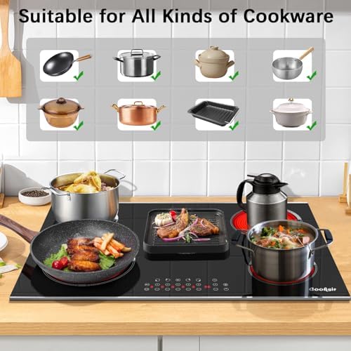 Cooksir 5-Burner 30-Inch Electric Cooktop with 8400W Power