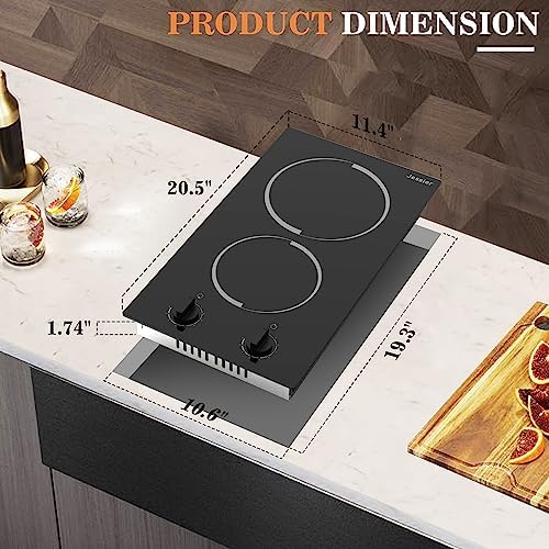 Effortless 110V Plug-In Electric Cooktop with 1400W Power Safety Features