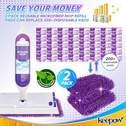 KEEPOW Reusable Power Mop Pads
