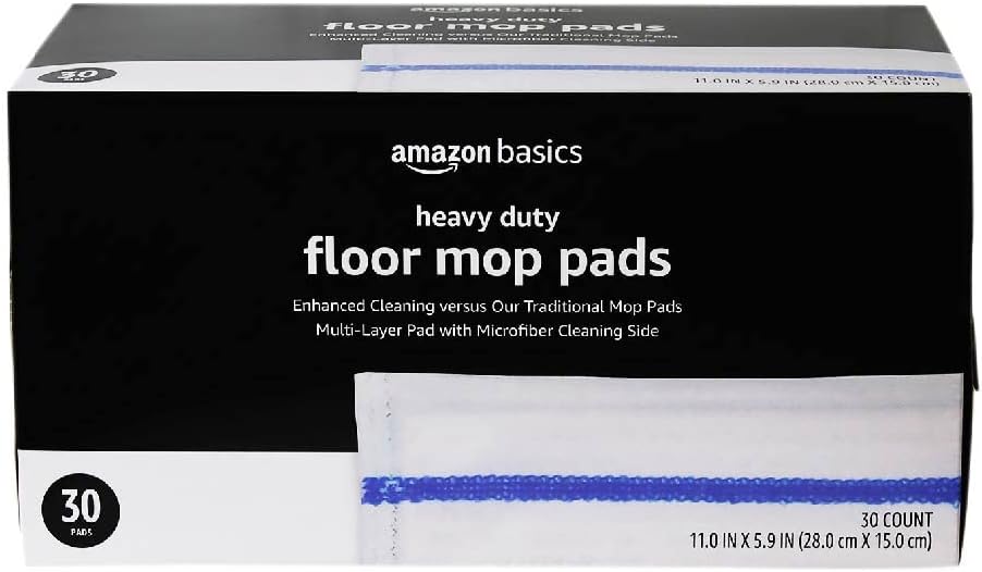Amazon Basics Heavy Duty Dry Mop Pads 11 x 59 Pack of 30