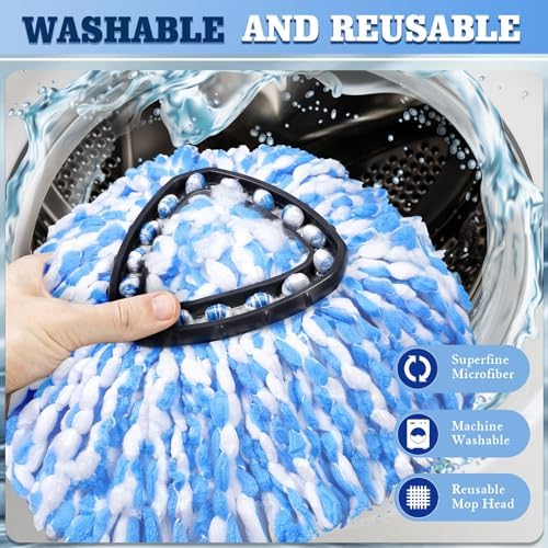 4-Pack Replacement Heads for Oceda RinseClean Mops Microfiber Mopping Set