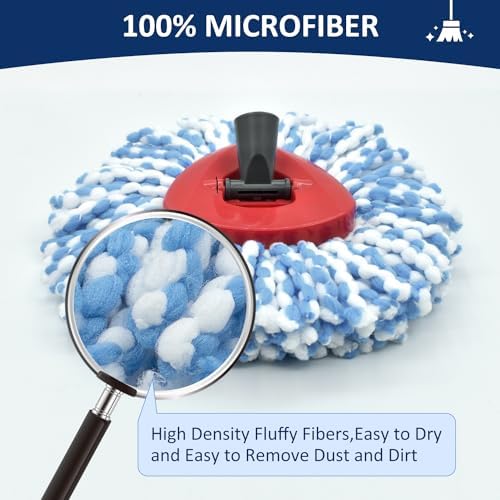 6-Pack Spin Mop Replace Heads for Oceda RinseClean 2-Tank System