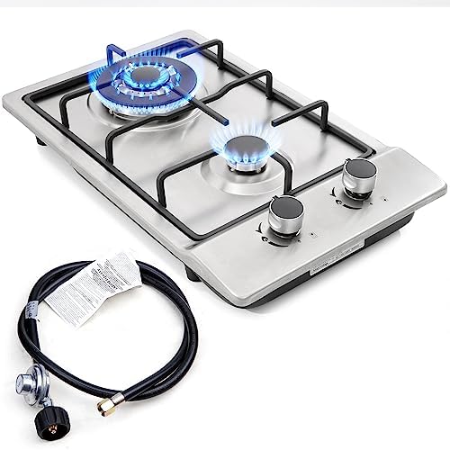 Stainless Steel 12 Gas Cooktop Dual Fuel Outdoor Use Easy to Clean