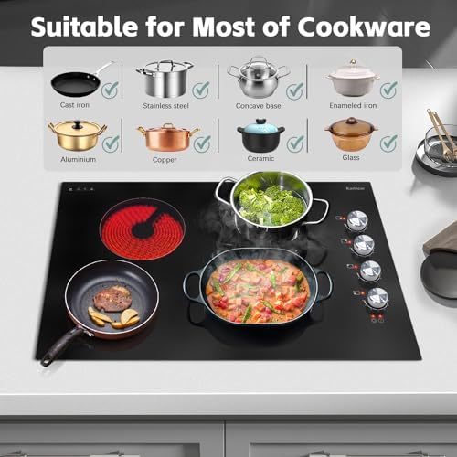 Powerful 30 Electric Cooktop Built-In Ceramic Surface