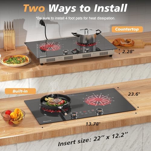 Powerful 2-Burner Electric Cooktop for Home RV Use