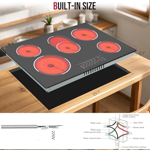 Traenvir 30 Electric Cooktop with 8400W Built-In