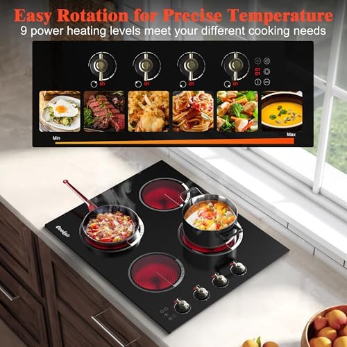 Safety-Enhanced 24-inch Electric Cooktop for 6000W Cooking