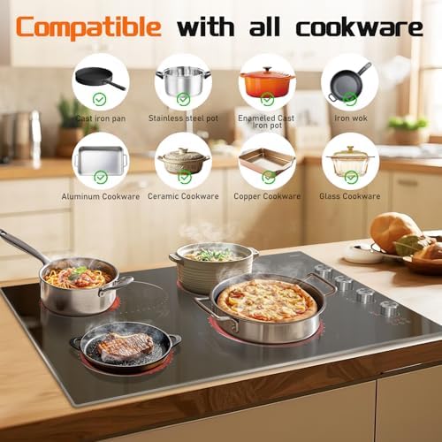 Hobsir 30-Inch Electric Cooktop with Knob Control