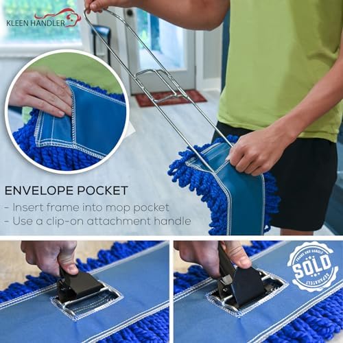 Kleen Handler 24-inch Microfiber Dust Mop Head Replacement Pack of 3