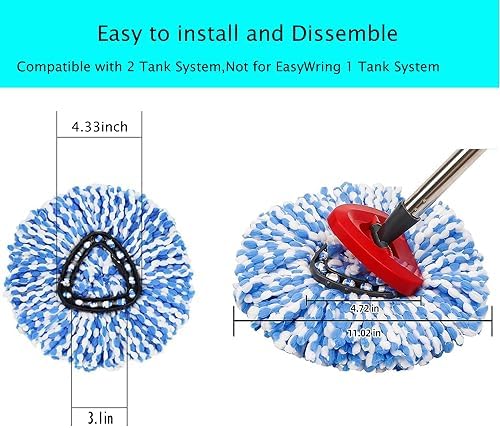 Premium Microfiber Mop Heads for Ocedar RinseClean 2 Tank System