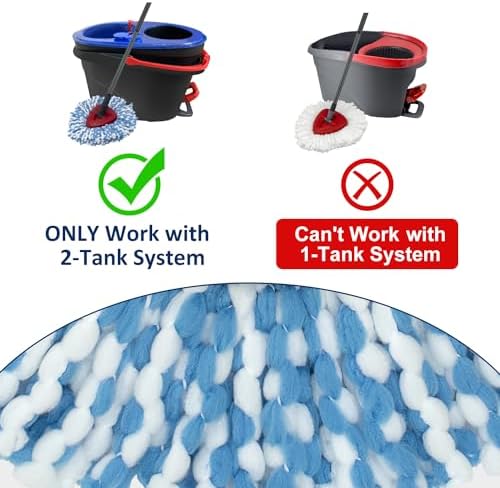 6-Pack Spin Mop Replace Heads for Oceda RinseClean 2-Tank System