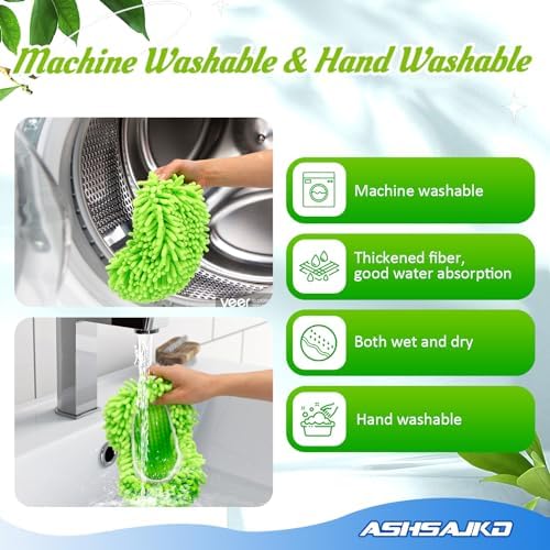 Reusable Mop Pad Refill 8-Pack Swiffer Compatible Microfiber Chenille