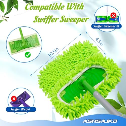 Reusable Mop Pad Refill 8-Pack Swiffer Compatible Microfiber Chenille