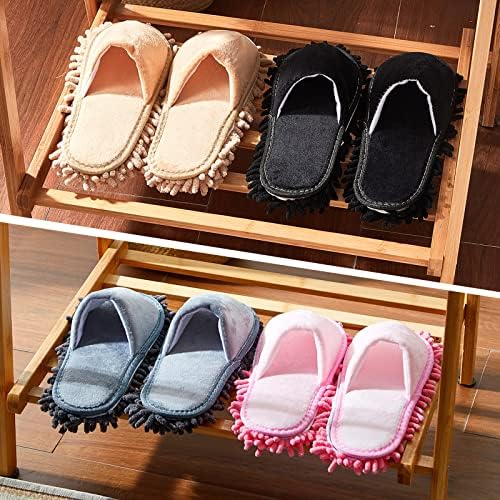 Jecery 4-Pair Washable Mop Slippers