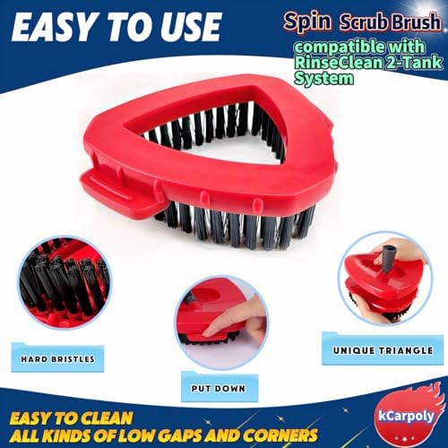 kBPoly scrub brush 2 Pack Mop Heads Replacement for Tile Shower Cleaning