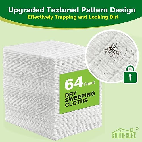 HOMEXCEL Dry Sweeper Pads for Swiffer Mopping with 64 Count