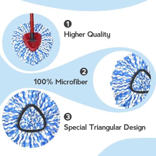 3-Pack Spin Mop Replacement Heads for Rinseclean 2-Tank System