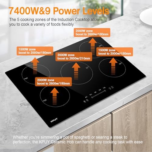 KPUY 5-Burner Electric Induction Cooktop with Timer