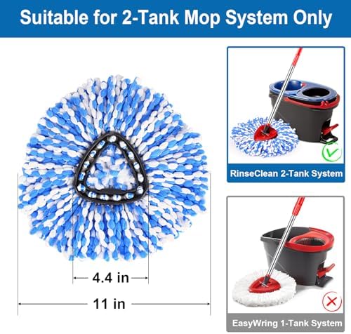 4 Pack O Cedar Mop Replacement Heads for Rinse Clean 2 System
