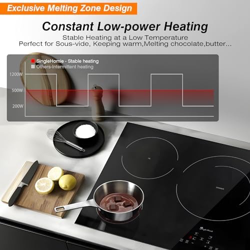 SingleHomie 5-Burner Built-In Electric Cooktop with Sensor Touch Control