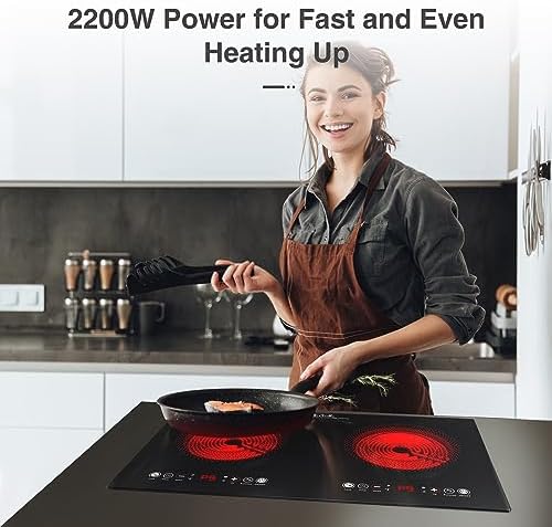 2-Burner Electric Cooktop with Timer and Safety Features
