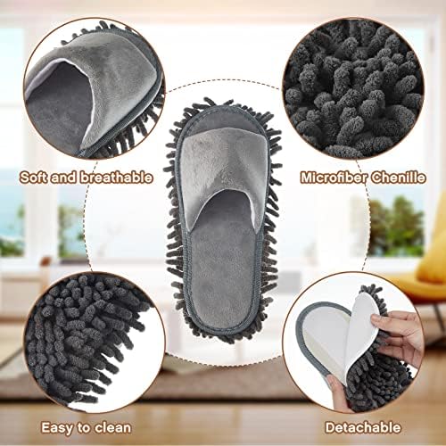Jecery 4-Pair Washable Mop Slippers