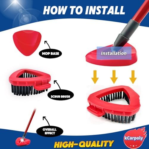 kBPoly scrub brush 2 Pack Mop Heads Replacement for Tile Shower Cleaning