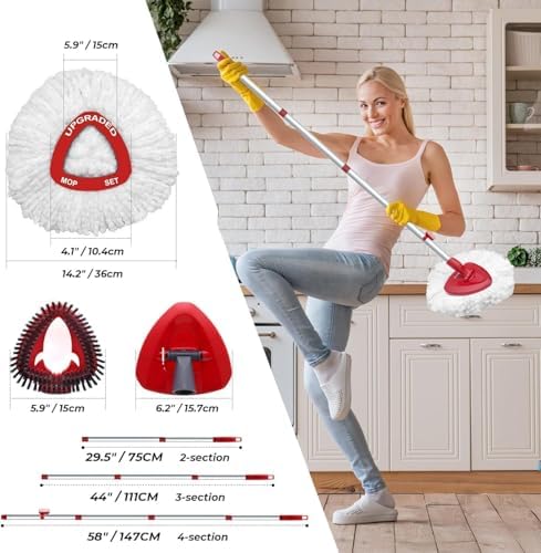 Ultimate Easy Replaceable Spin Mop Head for WAKAYOYO Microfiber Spin Mop