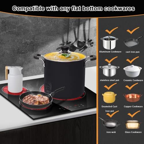 3-Burner Electric Cooktop 24 Built-In Ceramic Glass for Perfect Cooking