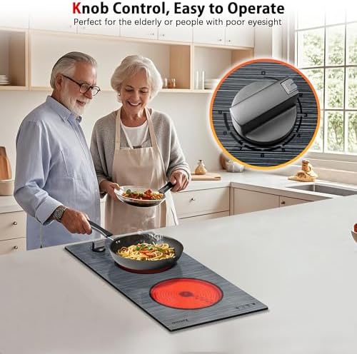 KarinAr 2-Burner Electric Cooktop Plug Play