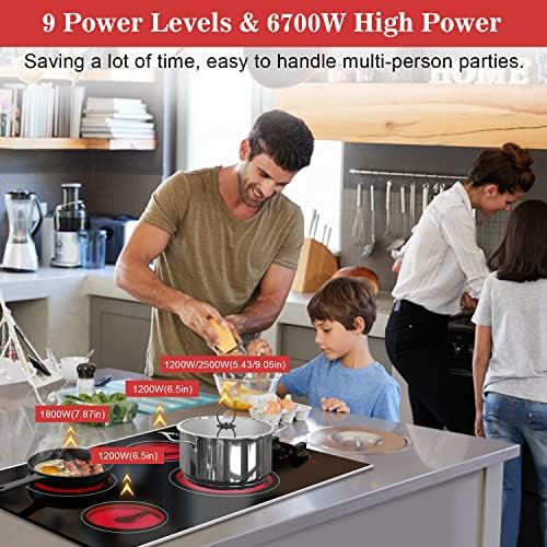 Secure 30-inch Electric Cooktop Built-In Safety