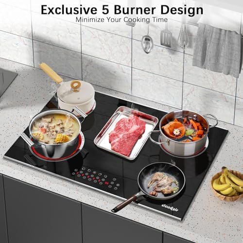 Cooksir 5-Burner 30-Inch Electric Cooktop with 8400W Power
