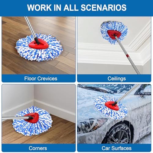 4 Pack O Cedar Mop Replacement Heads for Rinse Clean 2 System
