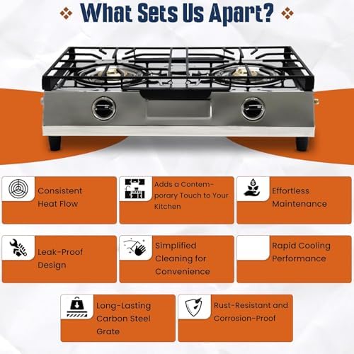 Dual-Burner Propane Stove for Outdoor Cooking